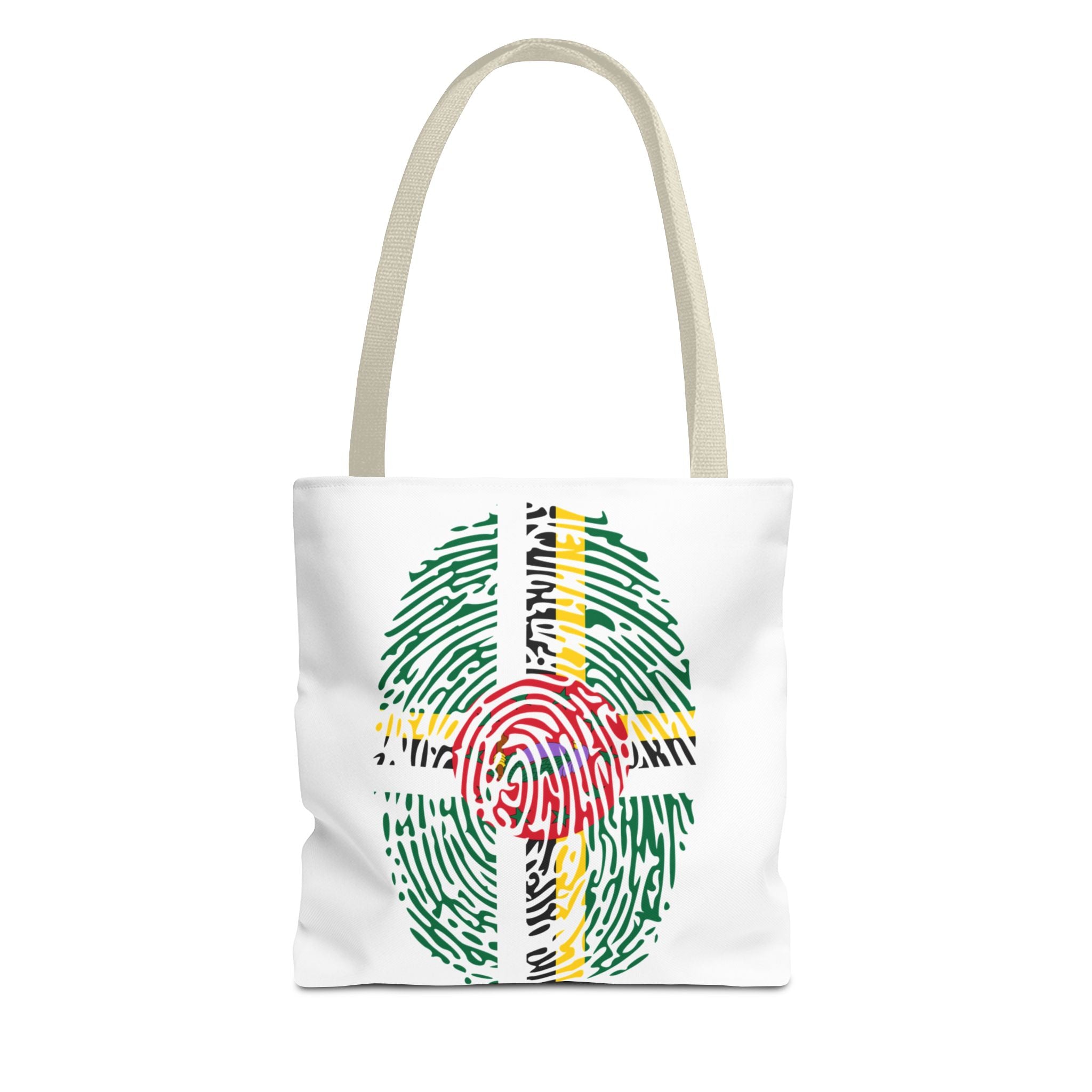 Dominica Flag Fingerprint Tote