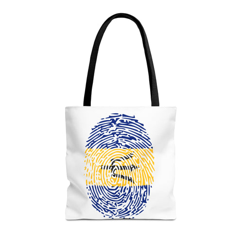 Barbados Flag Fingerprint Tote