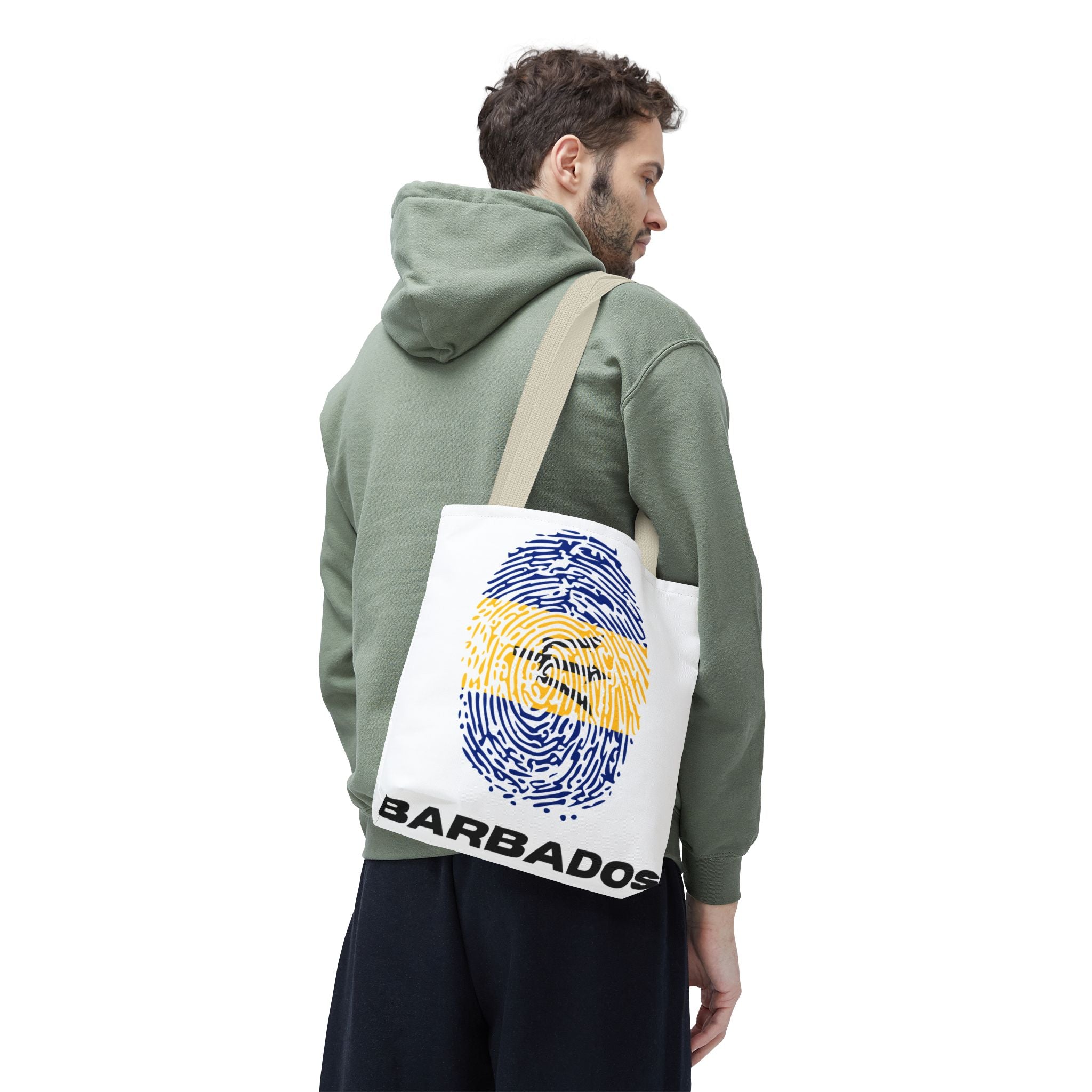 Barbados Flag Fingerprint Tote