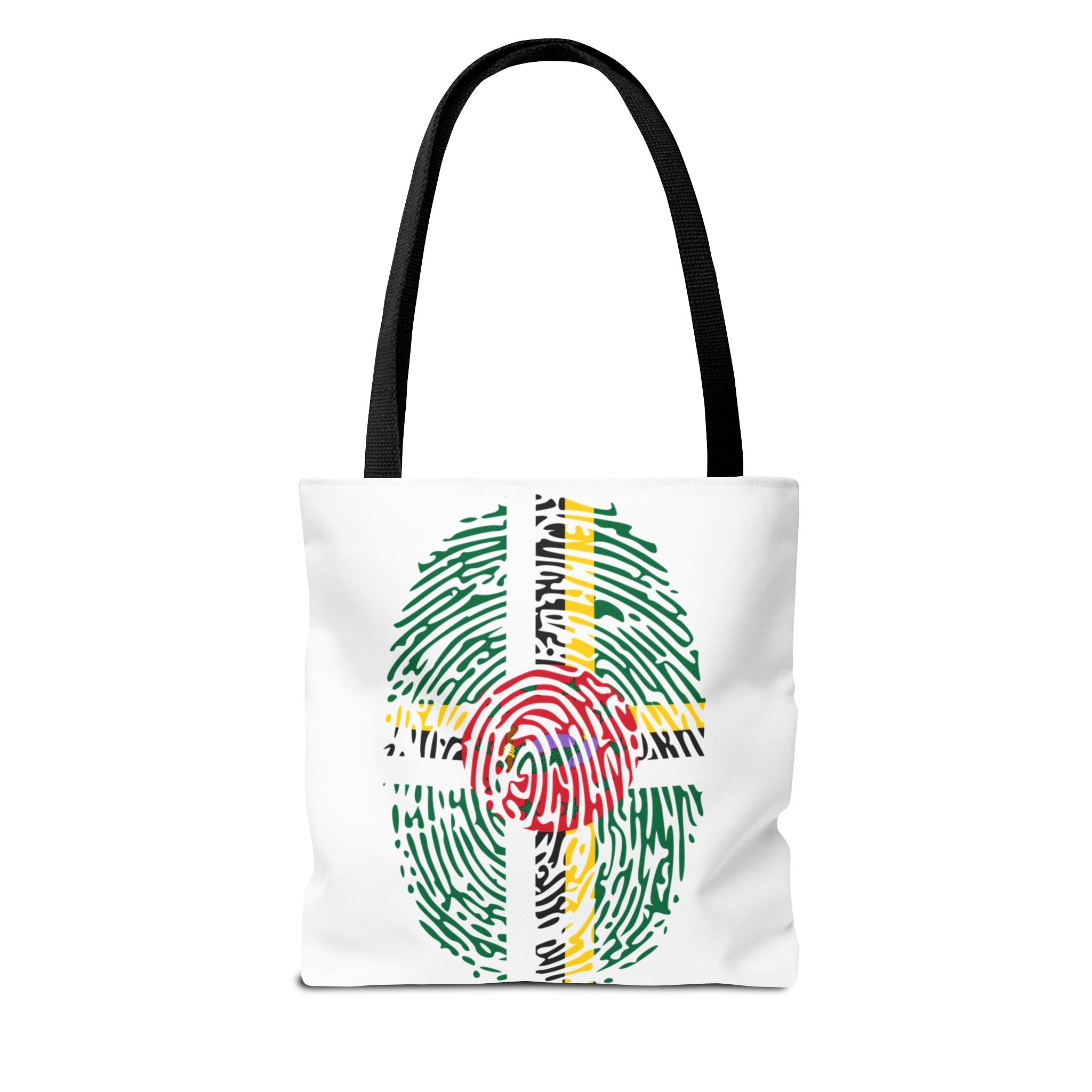Dominica Flag Fingerprint Tote
