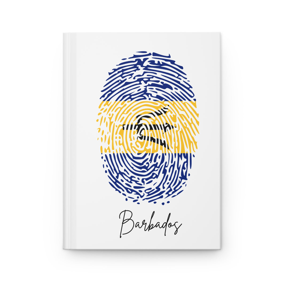 Barbados Flag Fingerprint Hardcover Notebook