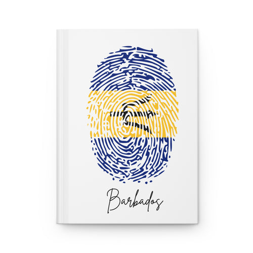 Barbados Flag Fingerprint Hardcover Notebook