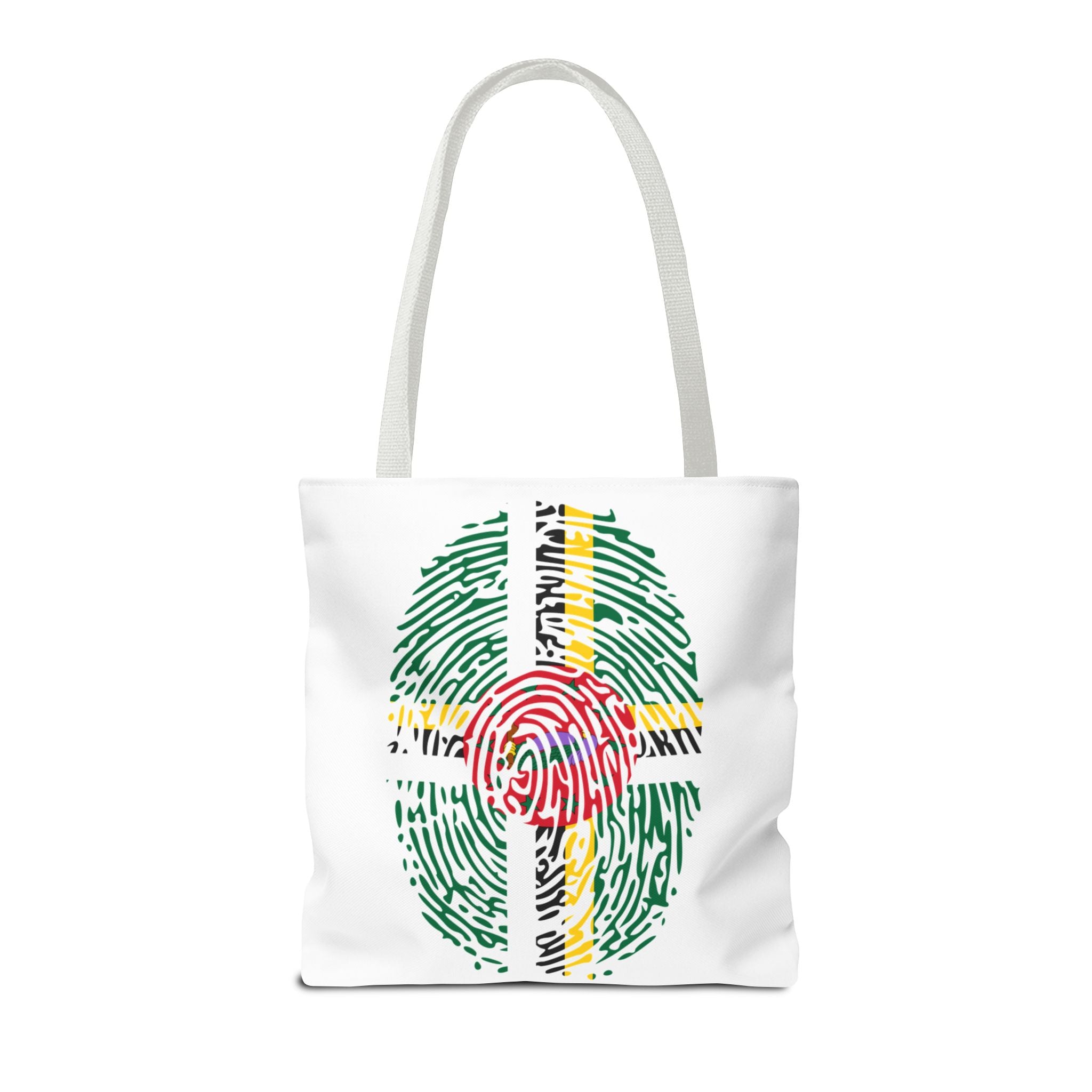 Dominica Flag Fingerprint Tote
