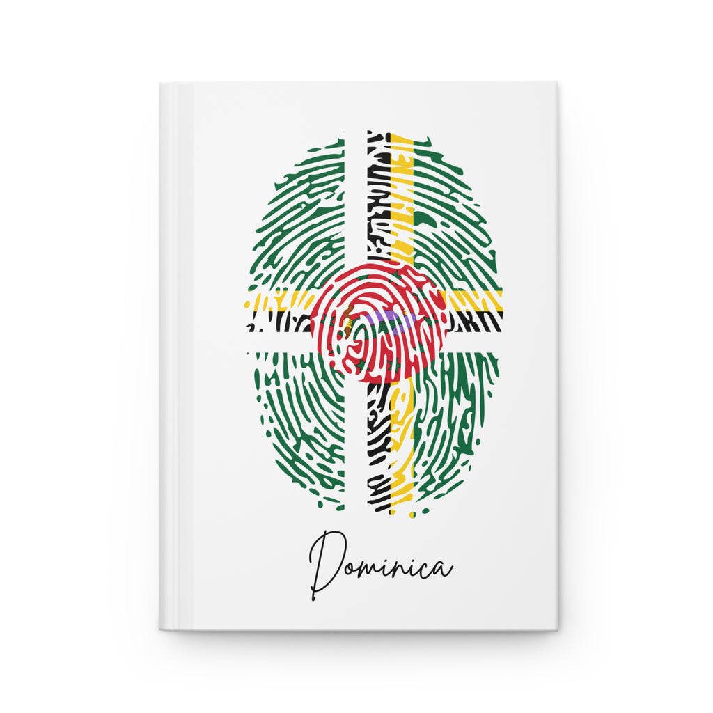 Dominica Flag Fingerprint Hardcover Notebook