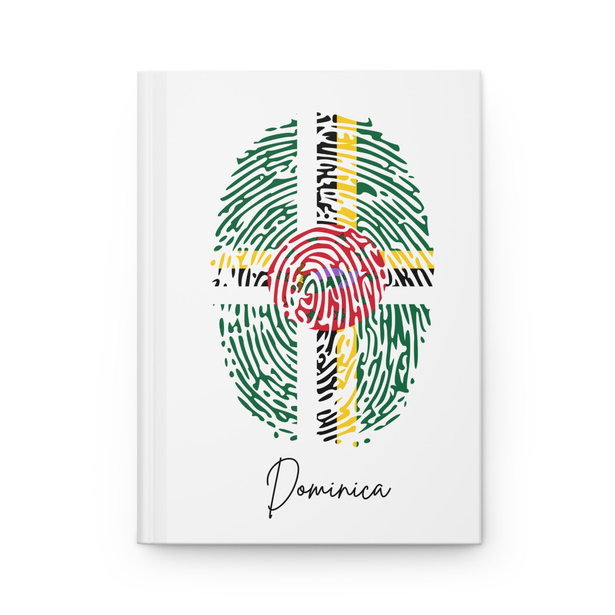 Dominica Flag Fingerprint Hardcover Notebook