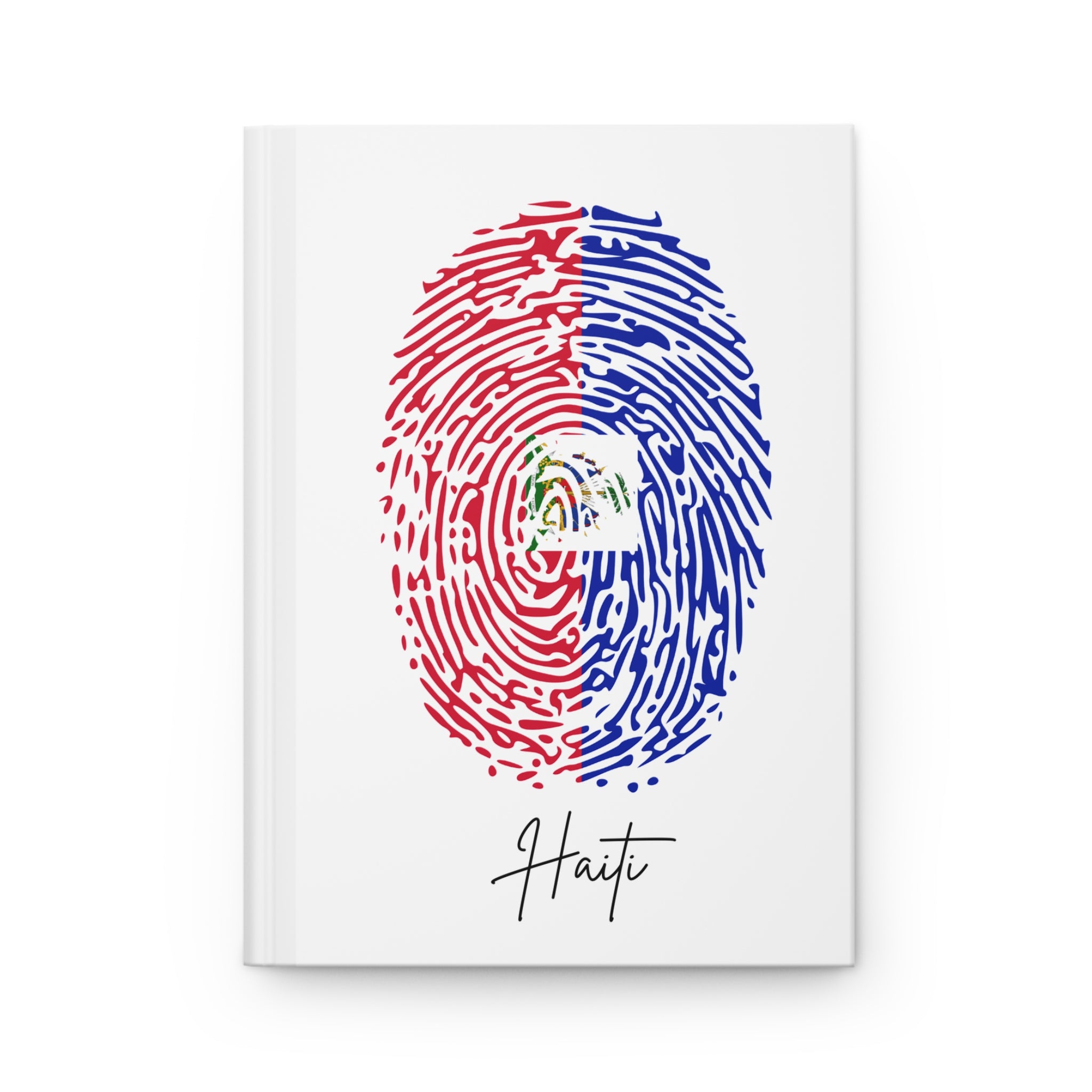 Haiti Flag Fingerprint Hardcover Notebook