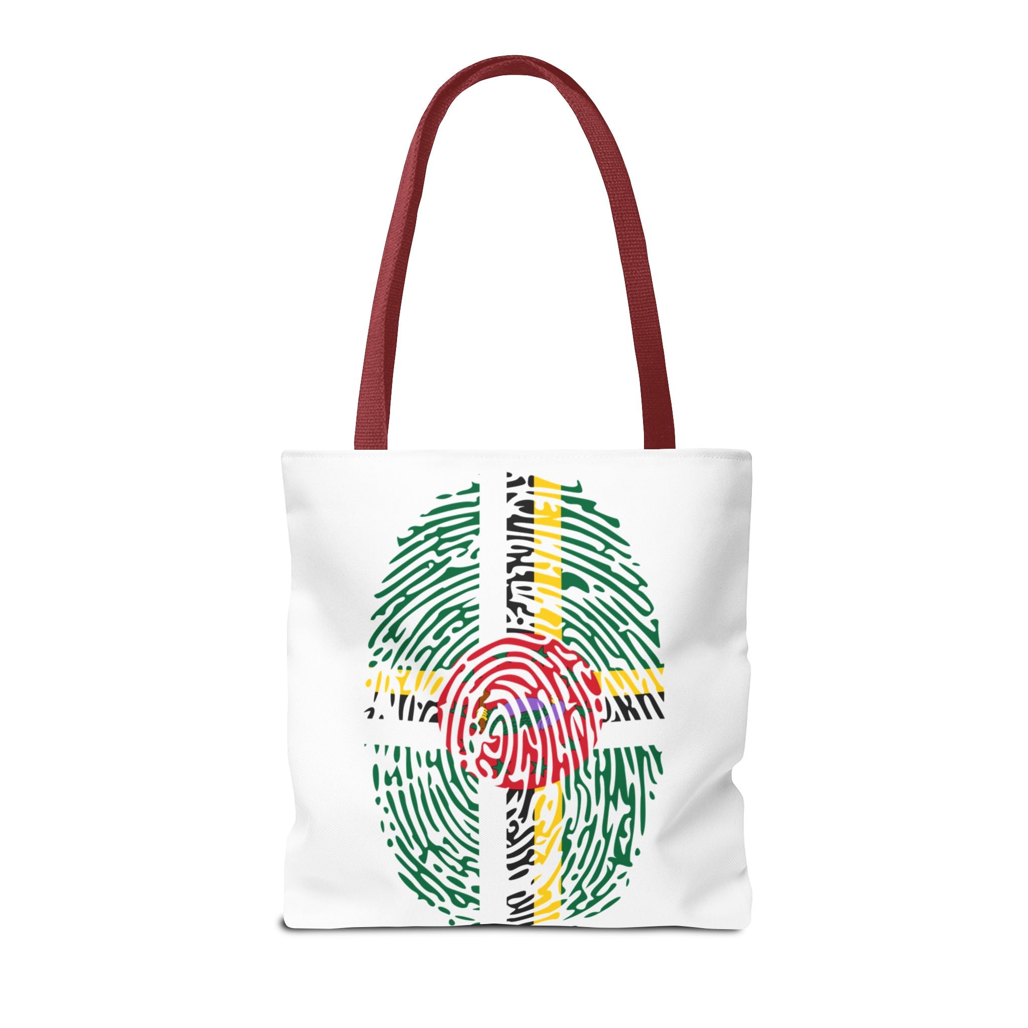 Dominica Flag Fingerprint Tote