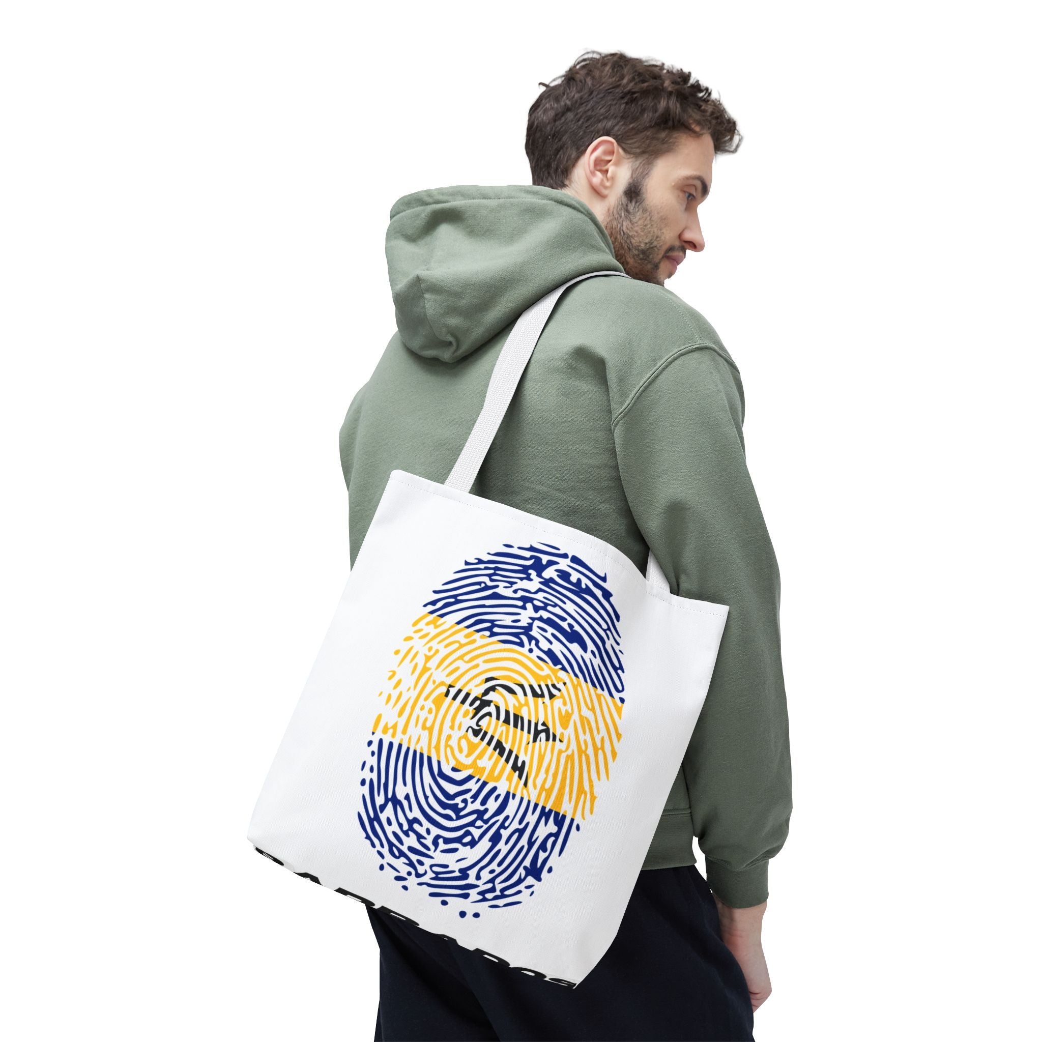 Barbados Flag Fingerprint Tote