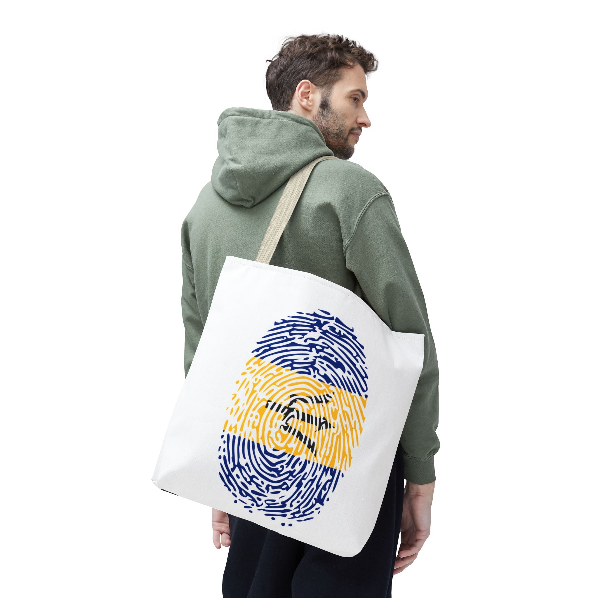 Barbados Flag Fingerprint Tote