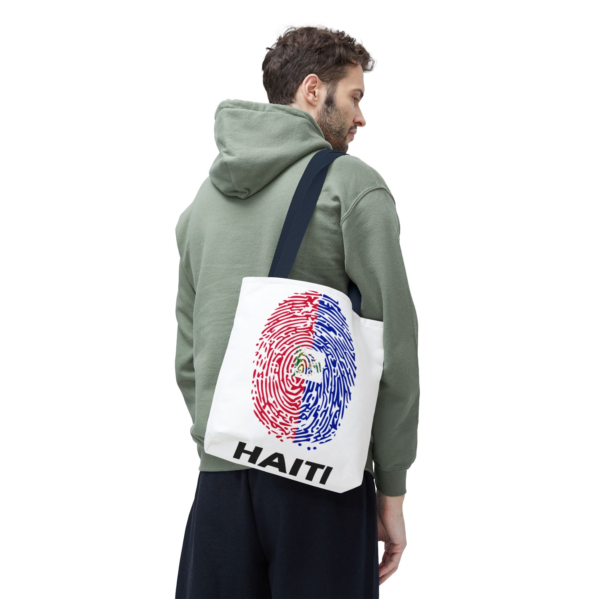 Haiti Flag Fingerprint Tote