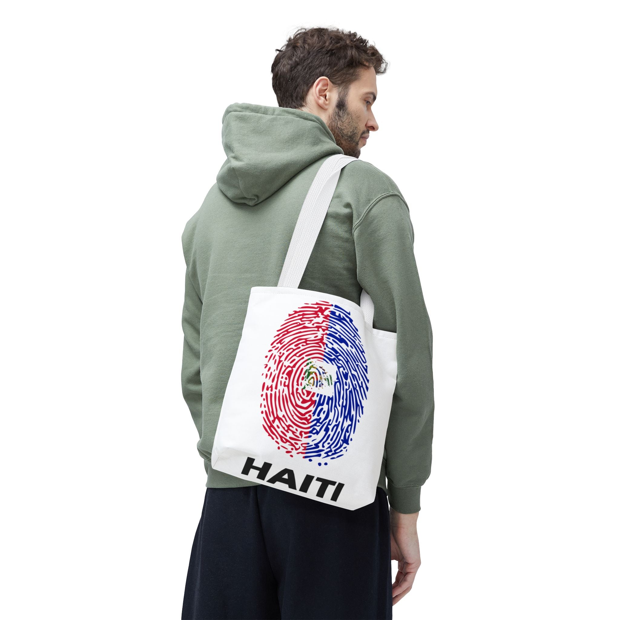 Haiti Flag Fingerprint Tote