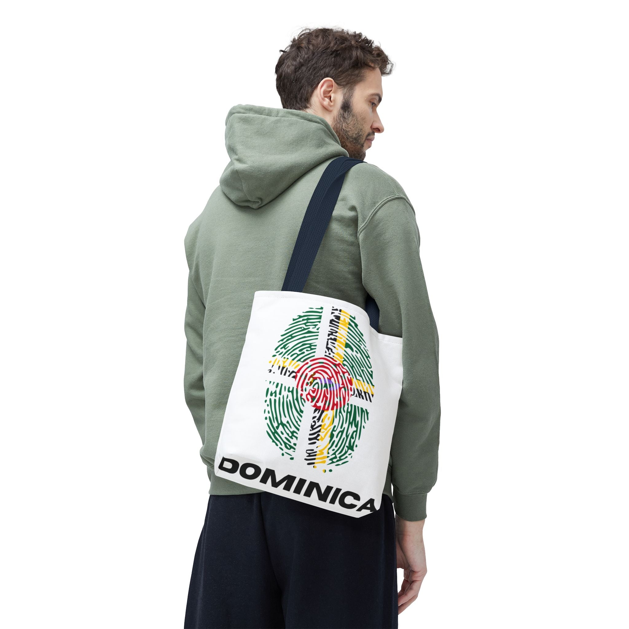 Dominica Flag Fingerprint Tote