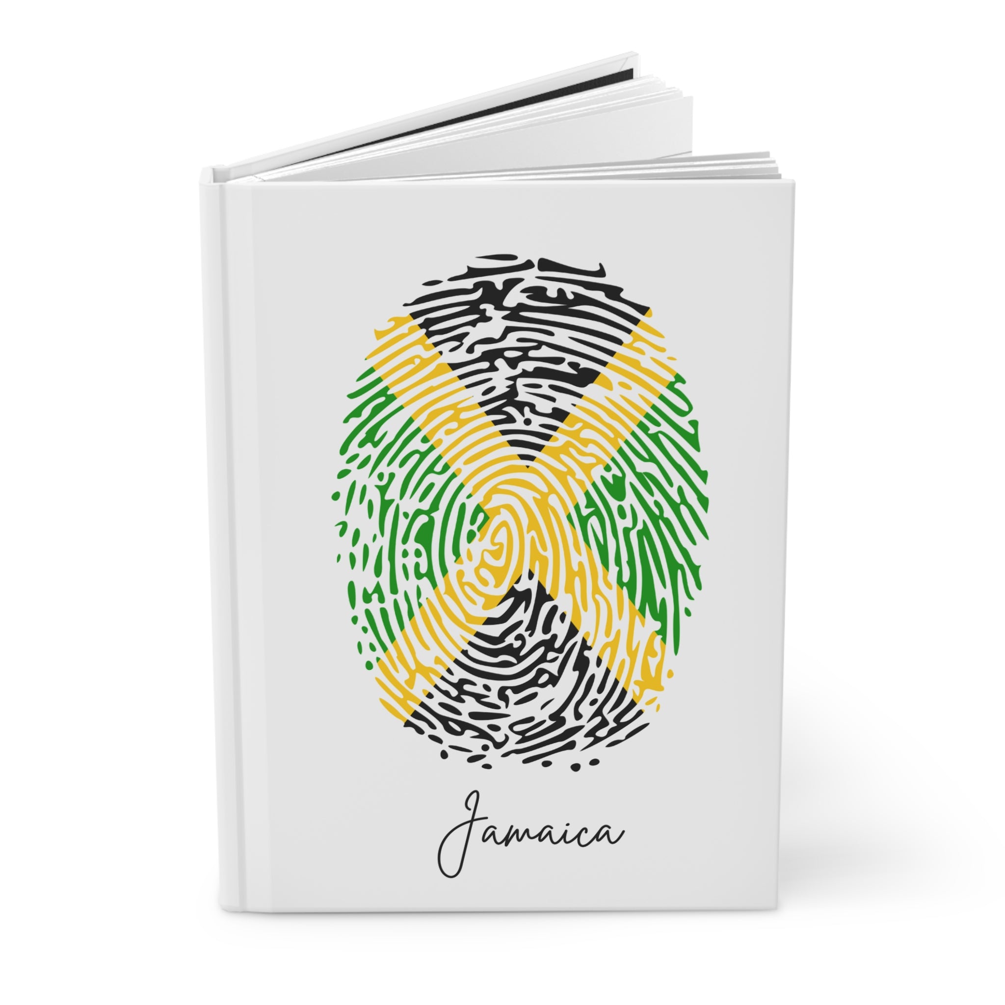 Jamaica Flag Fingerprint Hardcover Notebook