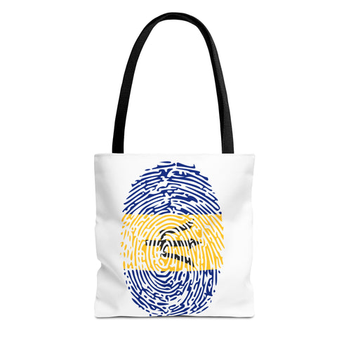 Barbados Flag Fingerprint Tote