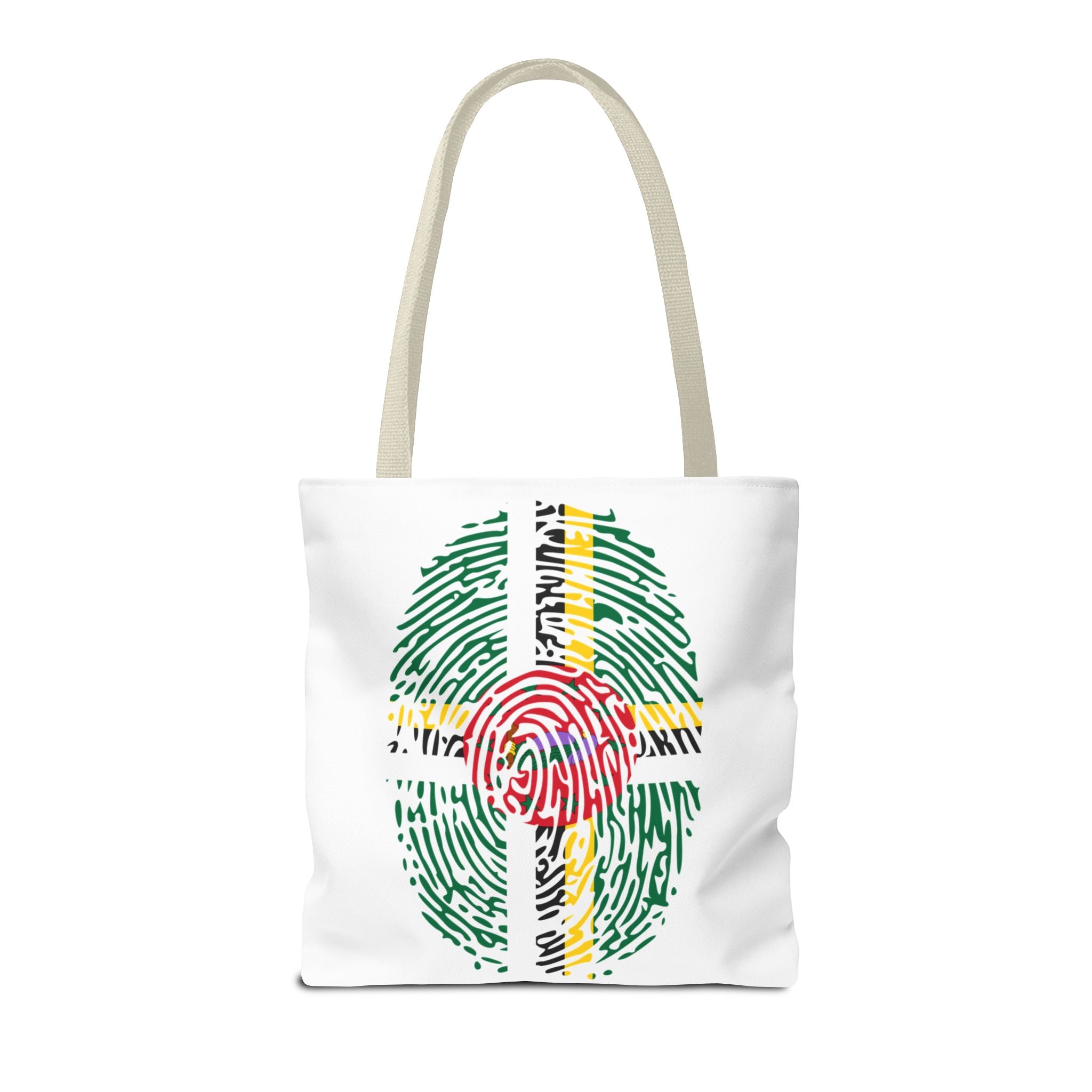 Dominica Flag Fingerprint Tote