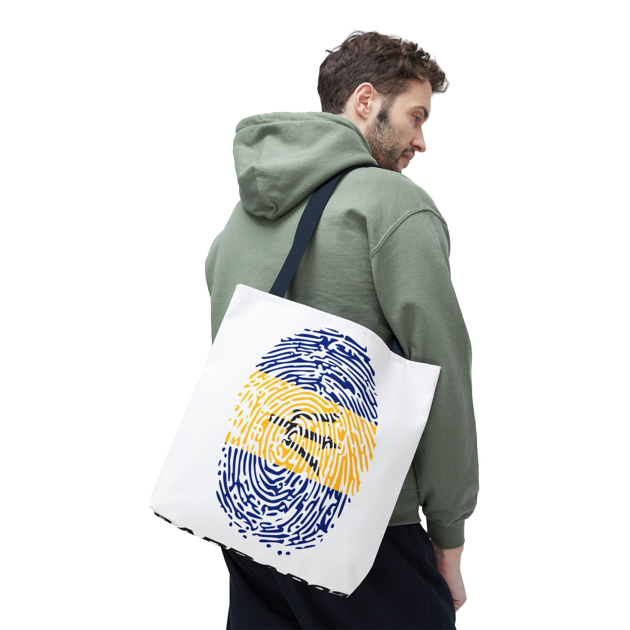 Barbados Flag Fingerprint Tote