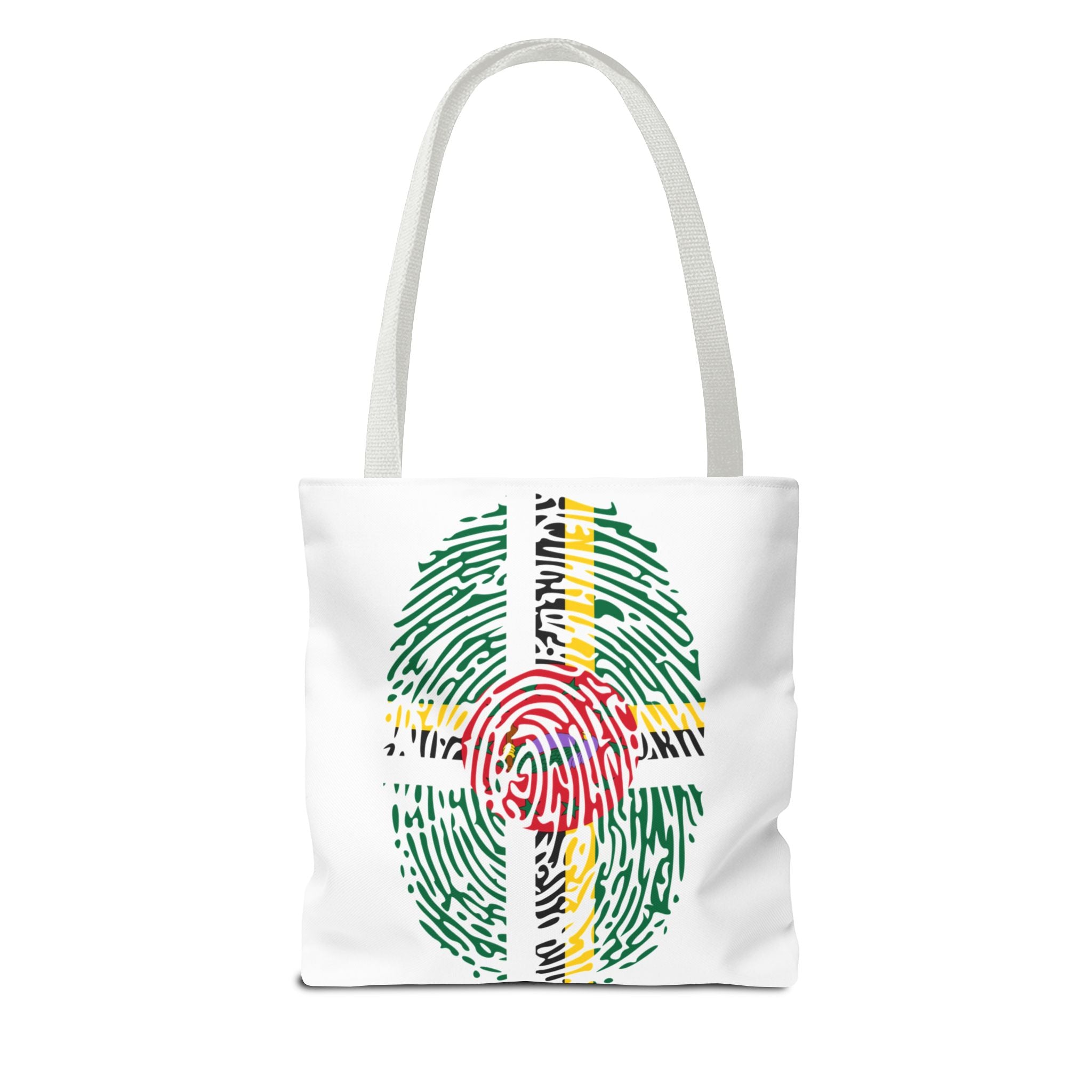 Dominica Flag Fingerprint Tote
