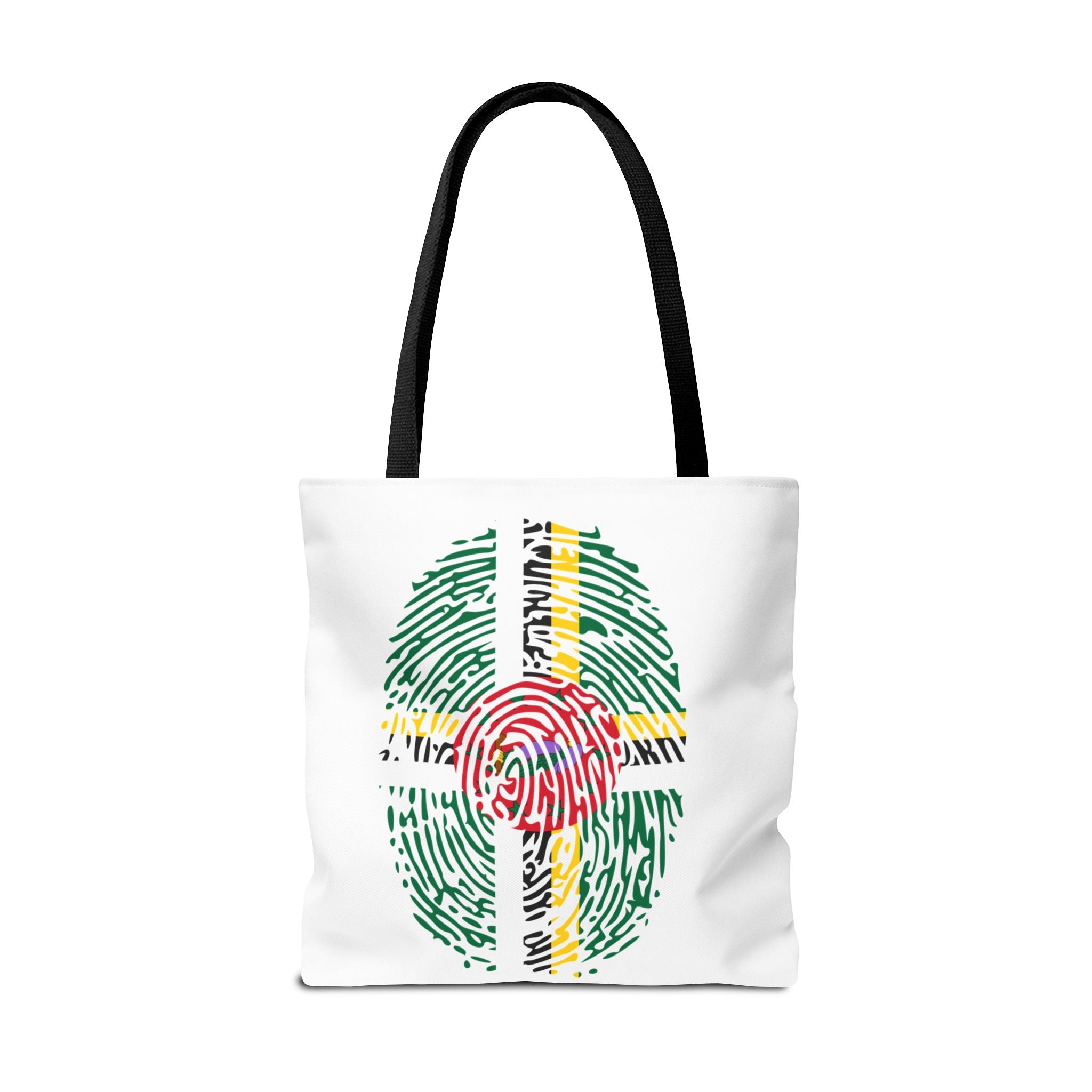 Dominica Flag Fingerprint Tote
