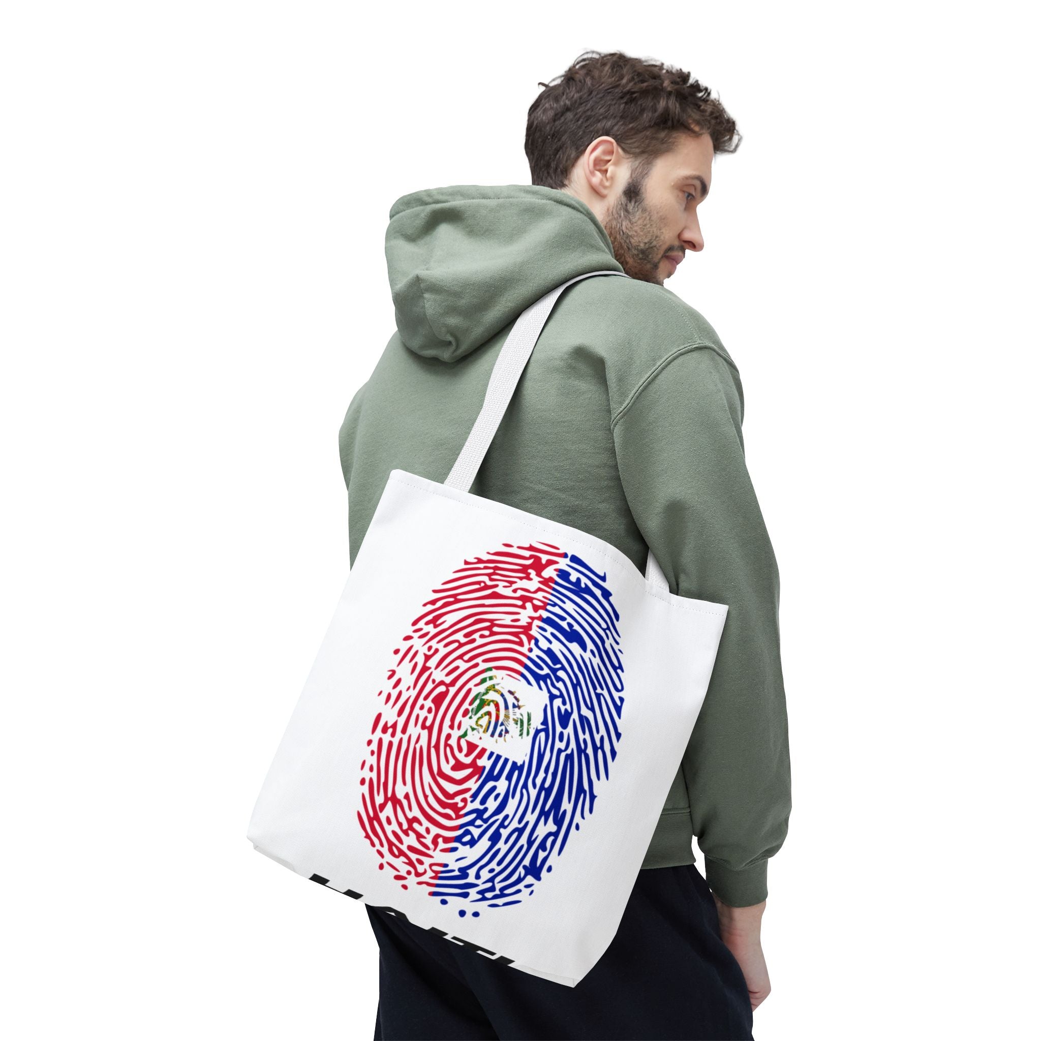 Haiti Flag Fingerprint Tote