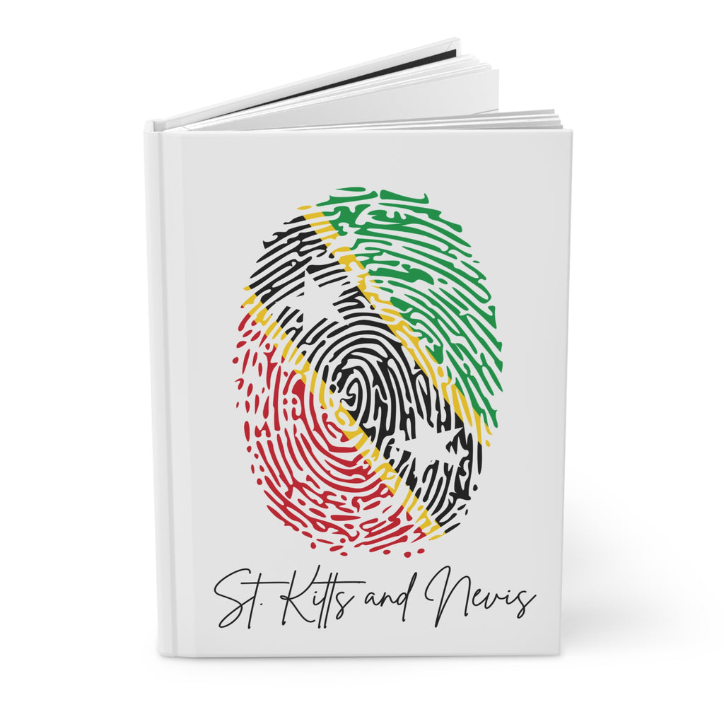 St. Kitts and Nevis Flag Fingerprint Hardcover Notebook