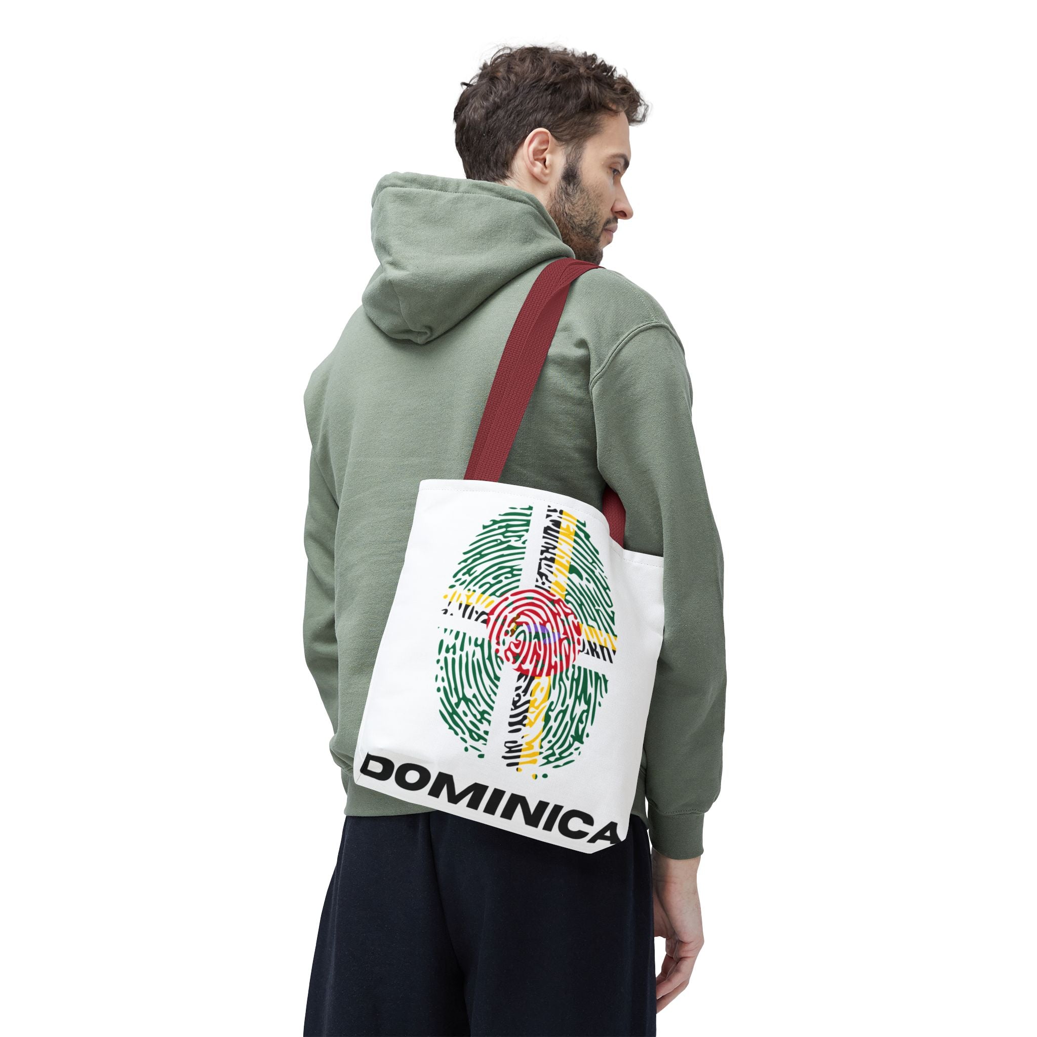 Dominica Flag Fingerprint Tote