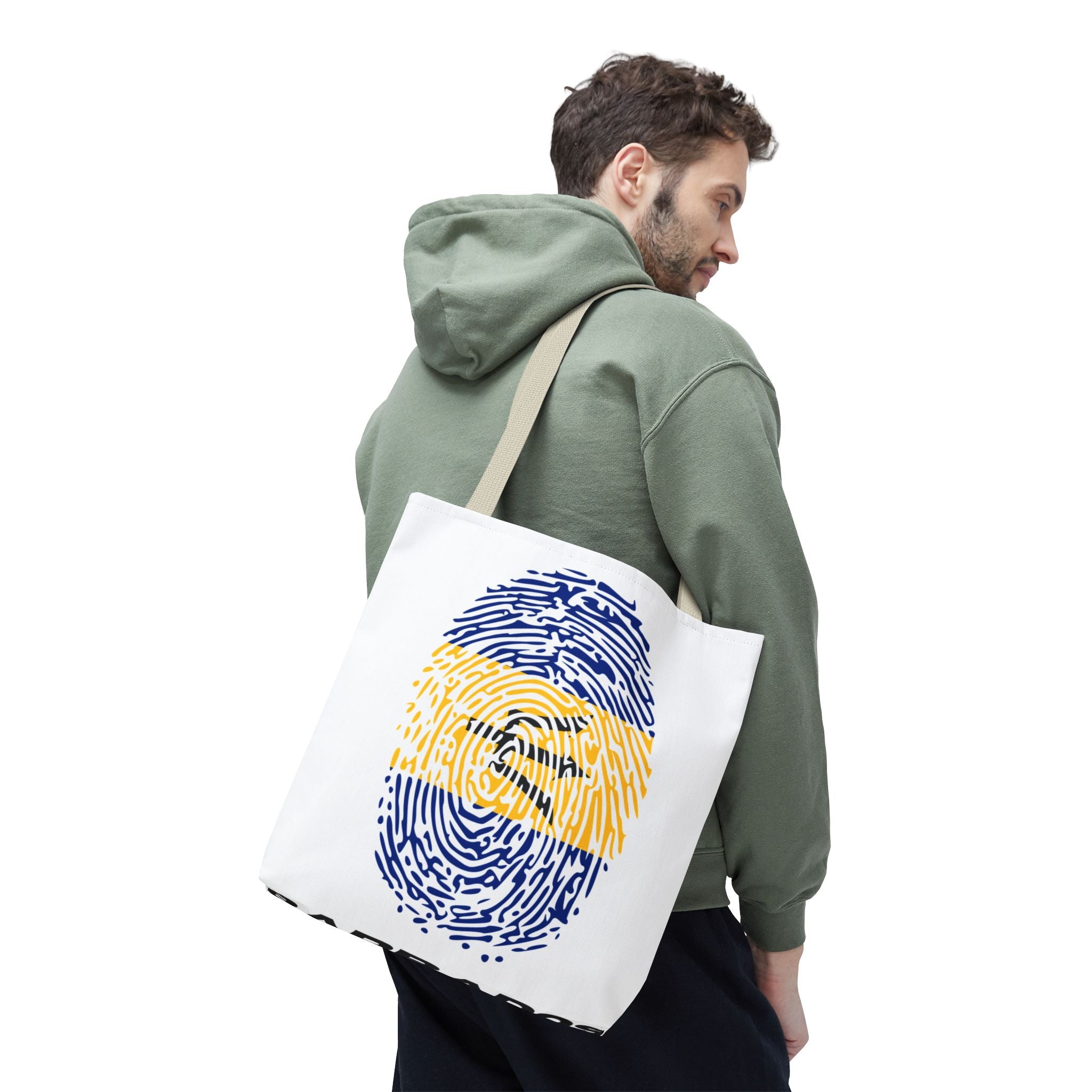 Barbados Flag Fingerprint Tote