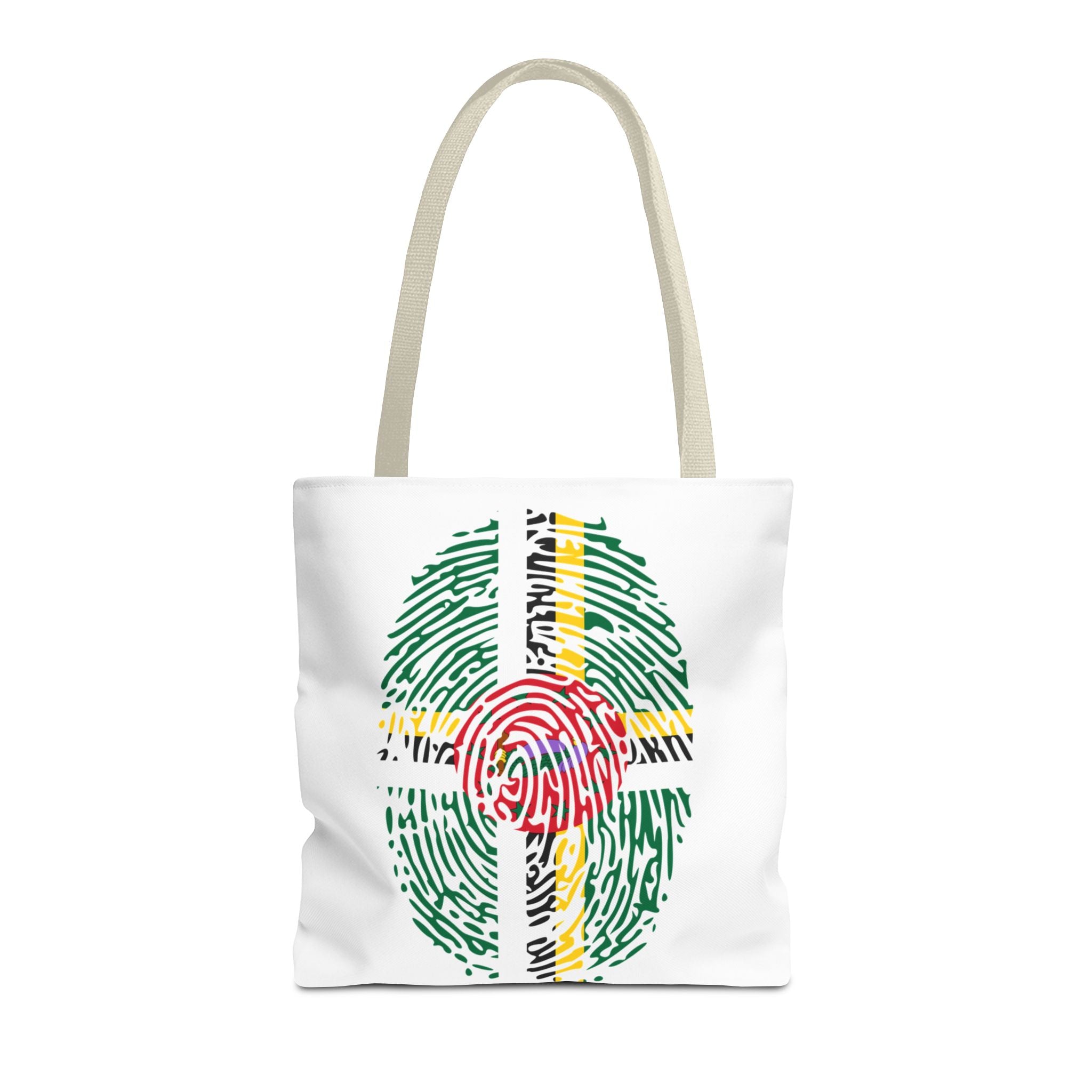 Dominica Flag Fingerprint Tote