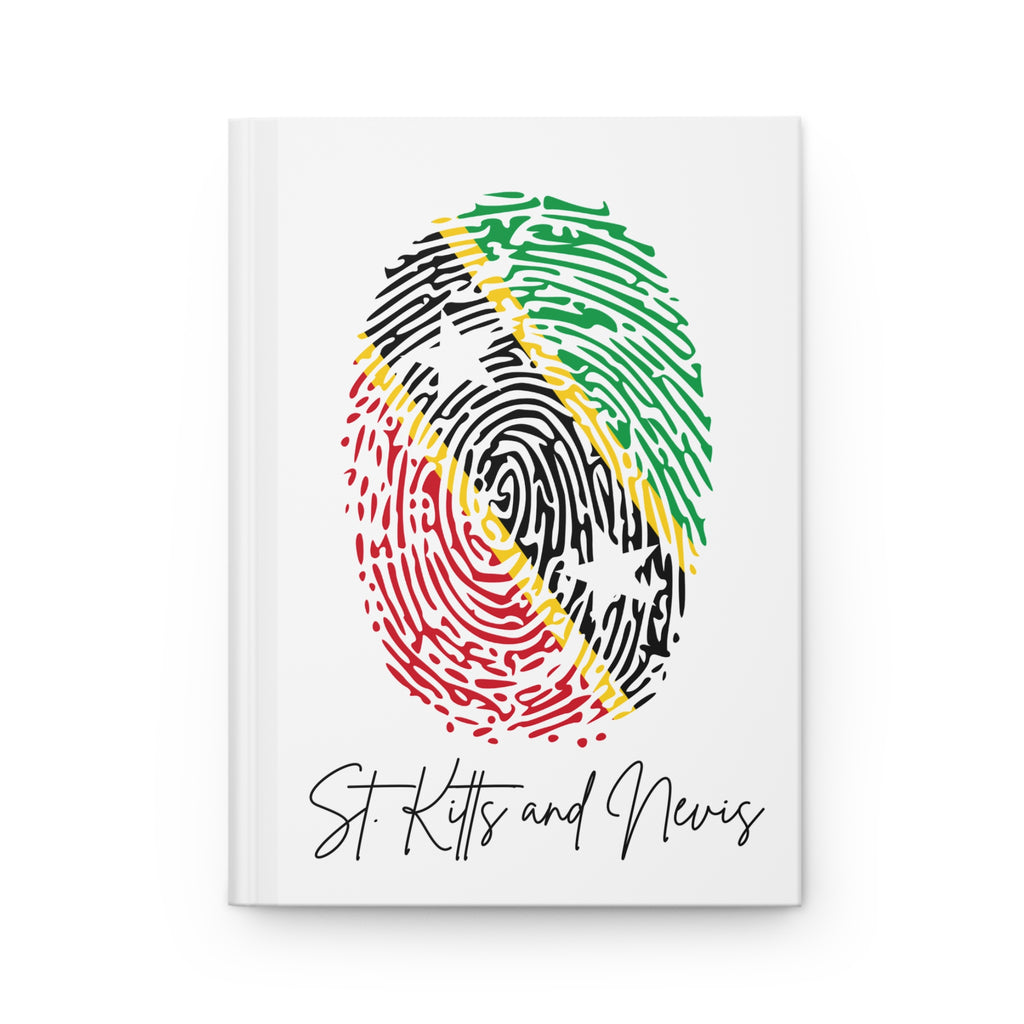 St. Kitts and Nevis Flag Fingerprint Hardcover Notebook
