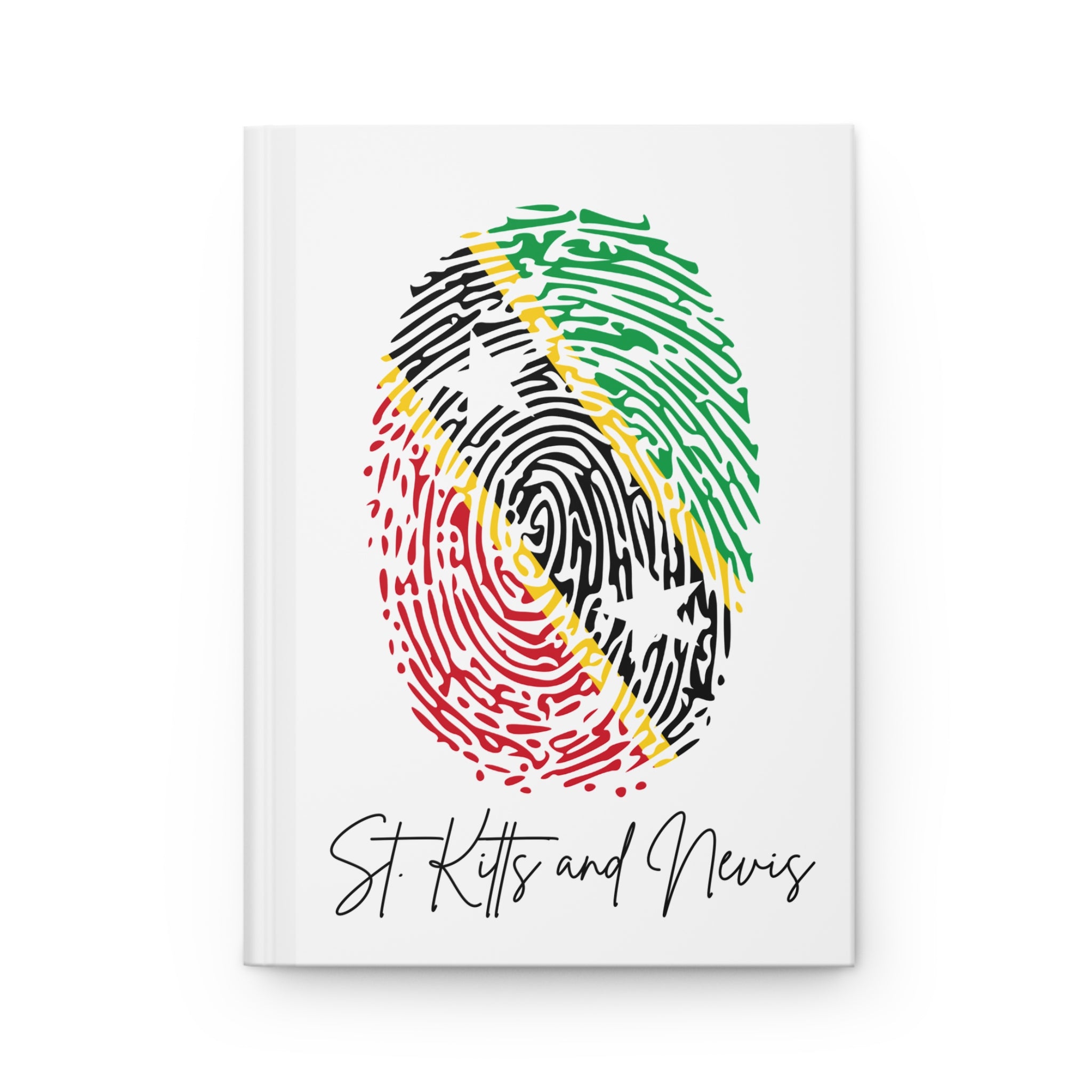St. Kitts and Nevis Flag Fingerprint Hardcover Notebook