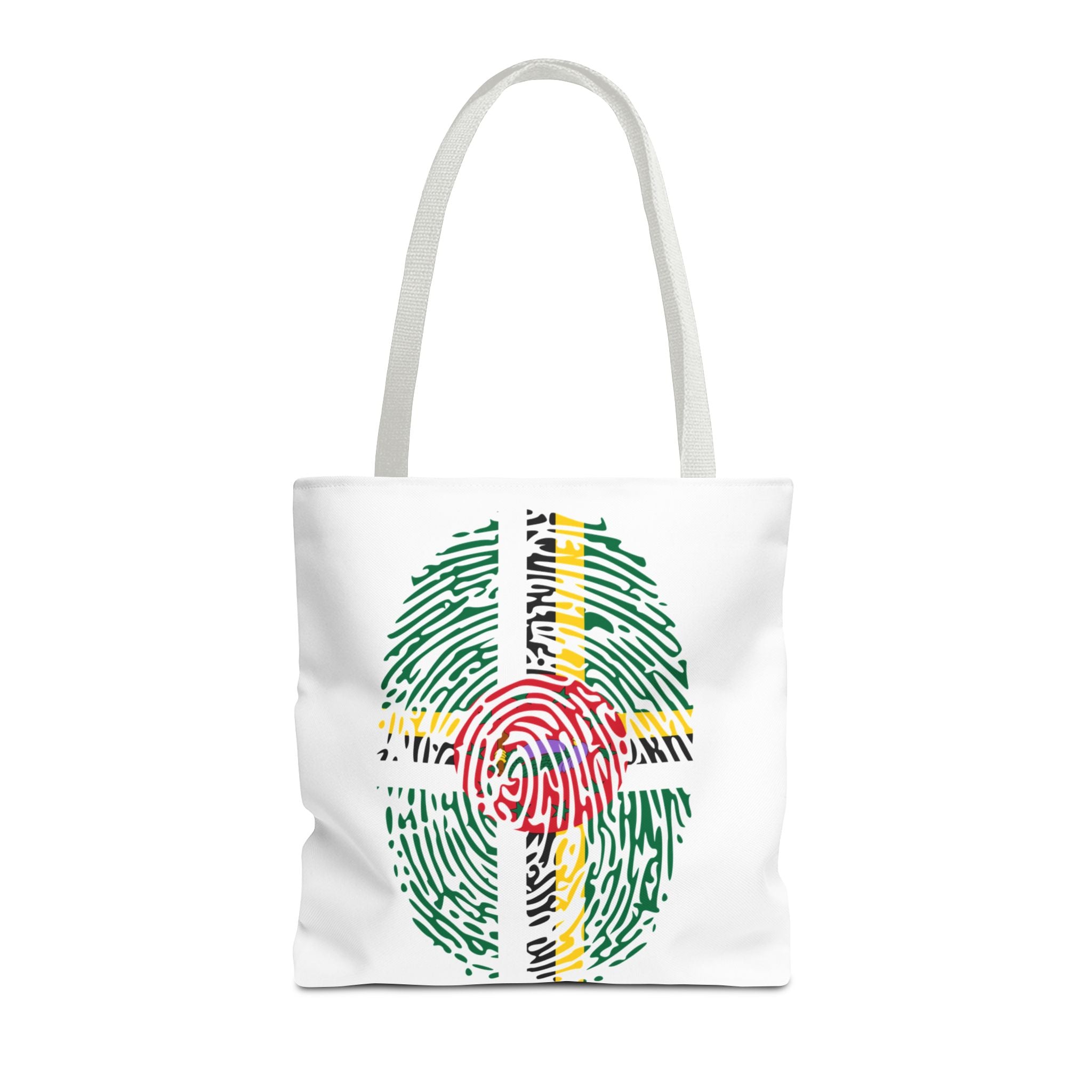 Dominica Flag Fingerprint Tote