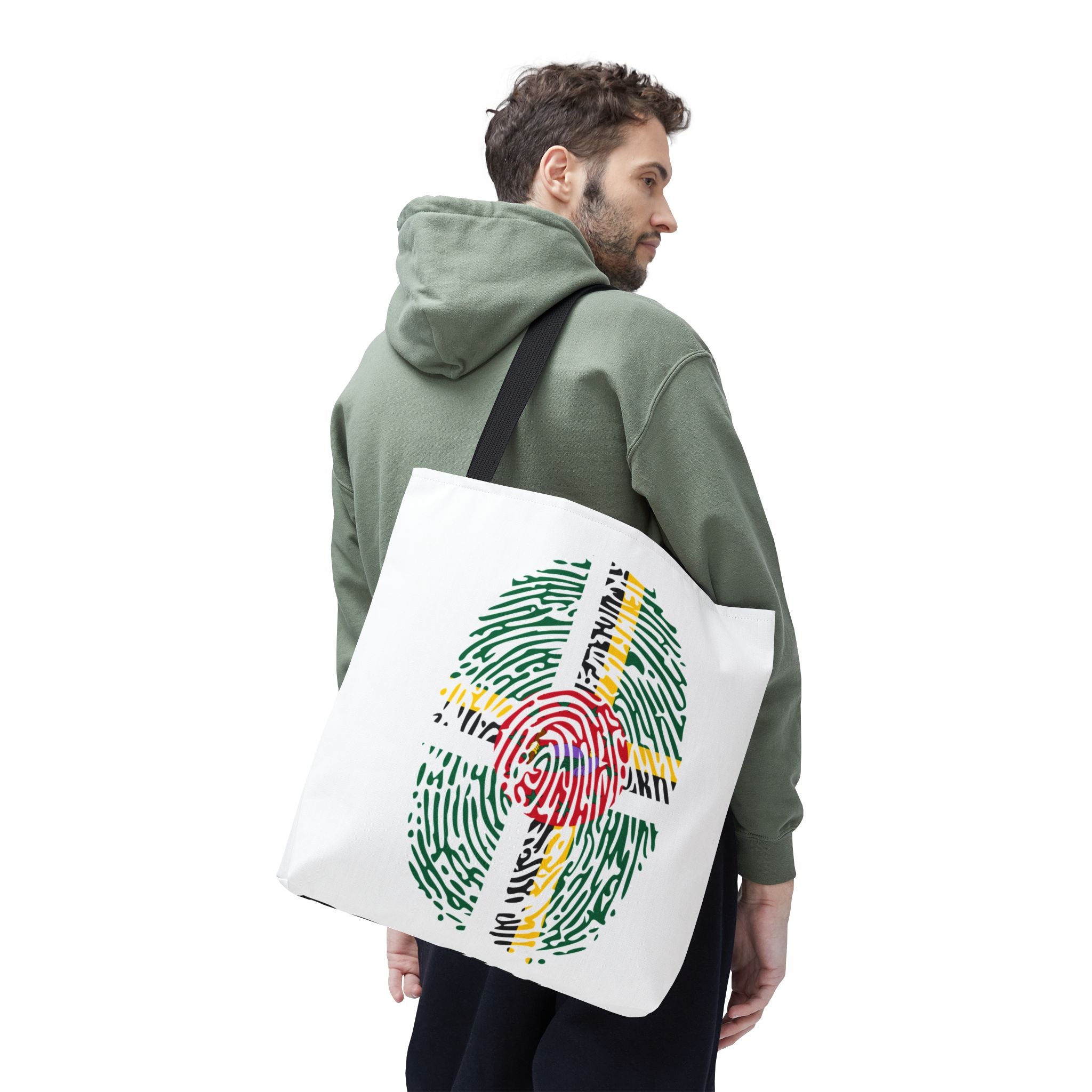 Dominica Flag Fingerprint Tote