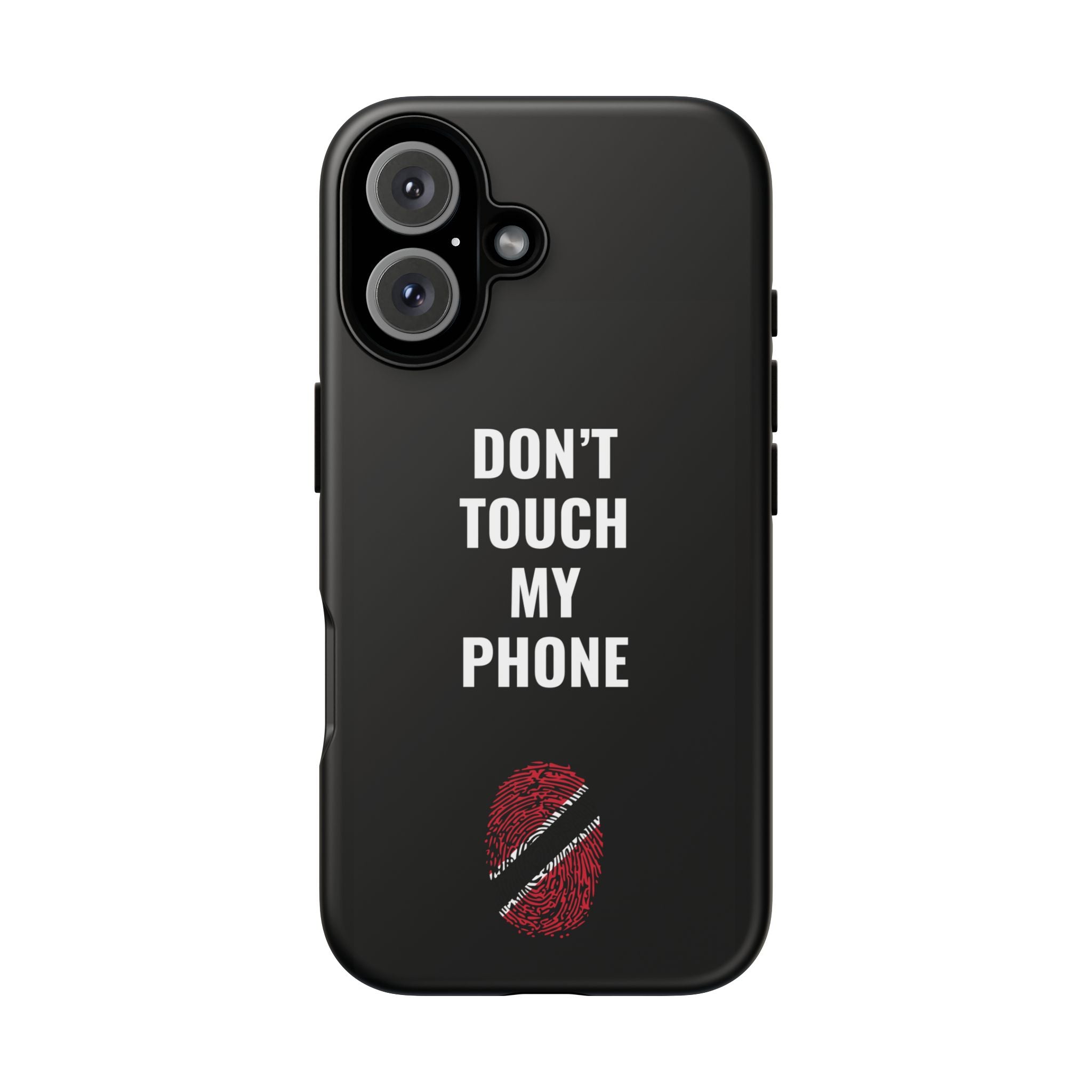 Don’t Touch My Phone – Trinidad & Tobago Flag Thumbprint Phone Case (Black)