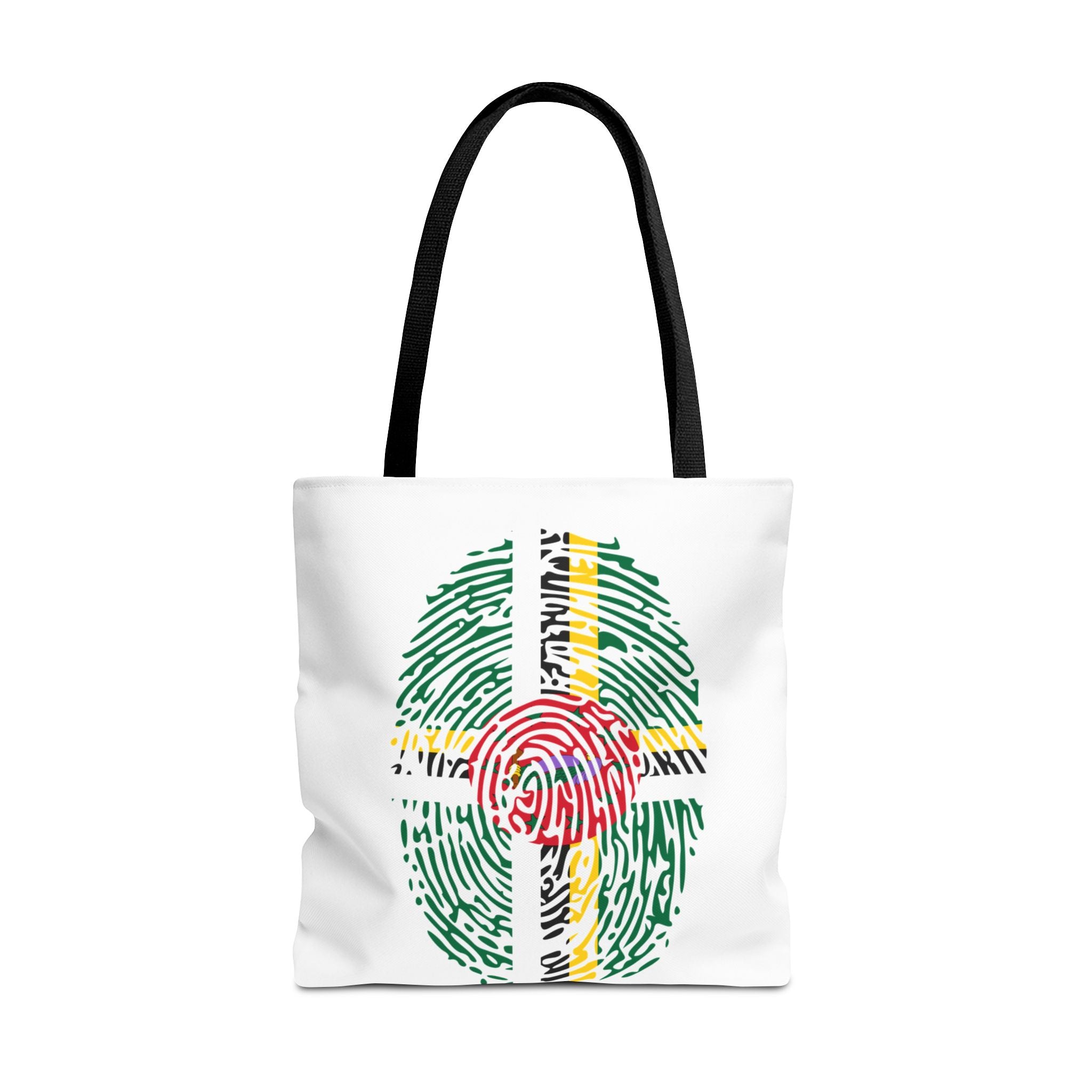 Dominica Flag Fingerprint Tote