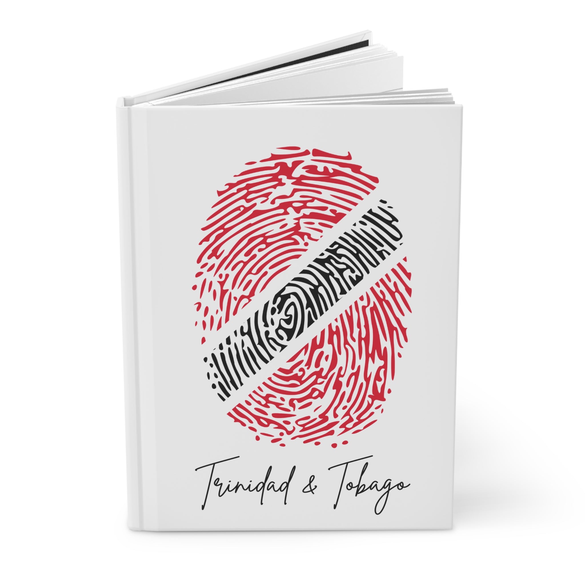 Trinidad & Tobago Flag Fingerprint Hardcover Notebook
