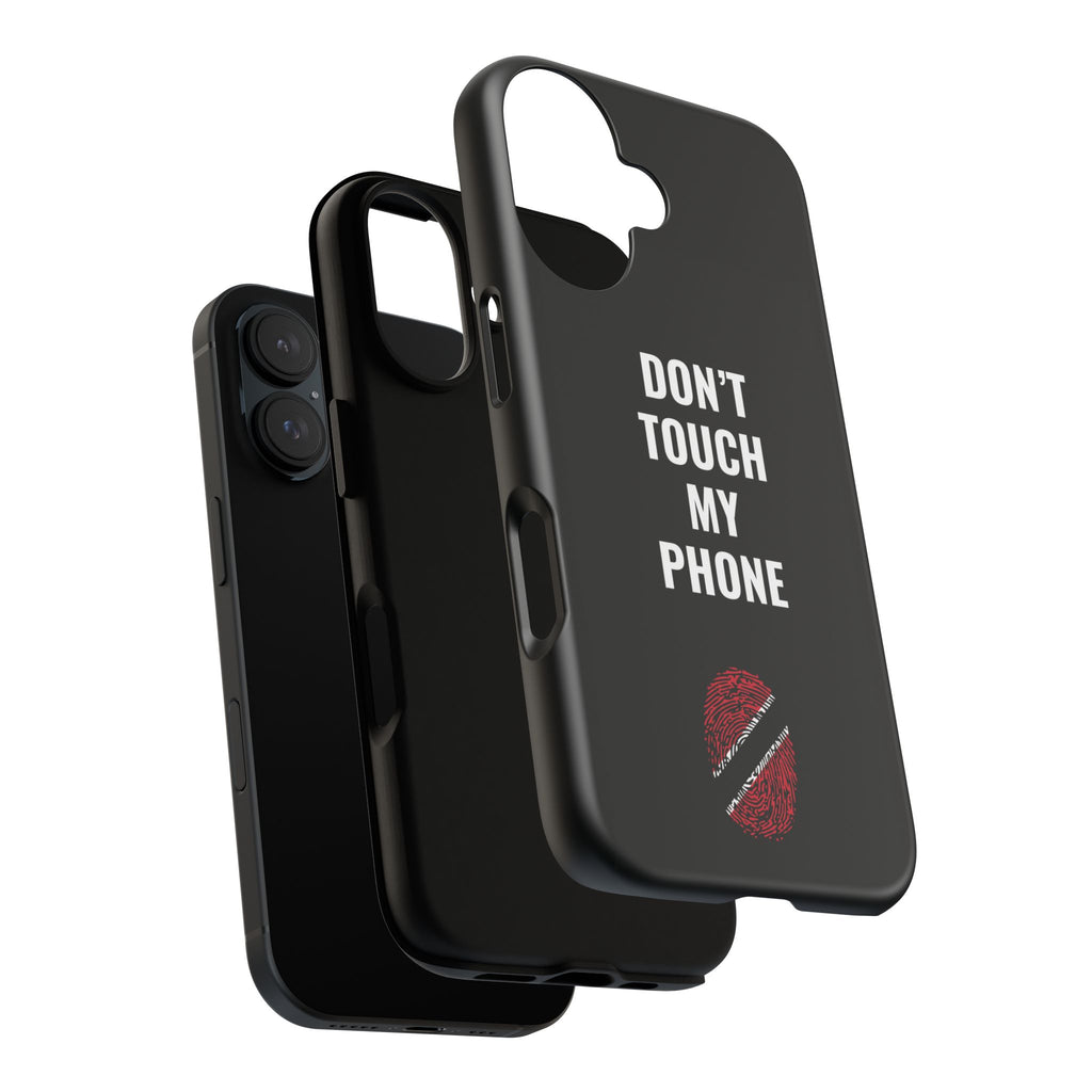 Don’t Touch My Phone – Trinidad & Tobago Flag Thumbprint Phone Case (Black)