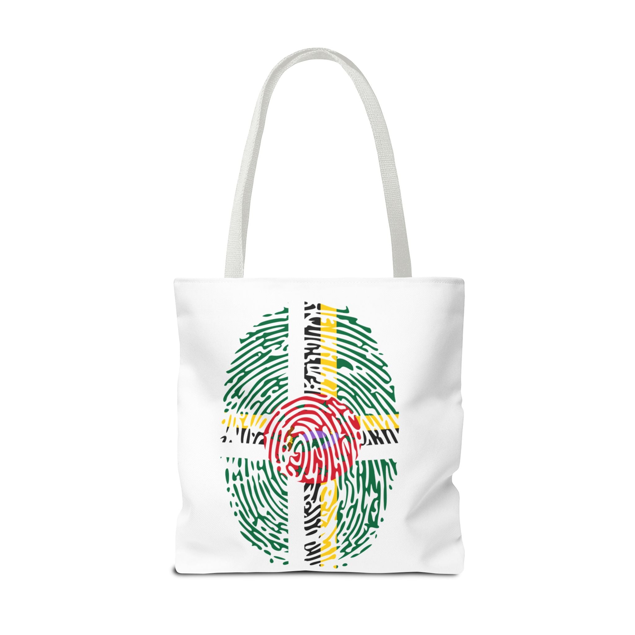 Dominica Flag Fingerprint Tote
